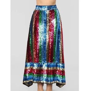 Women's Glitter Sequin zip Party skirt